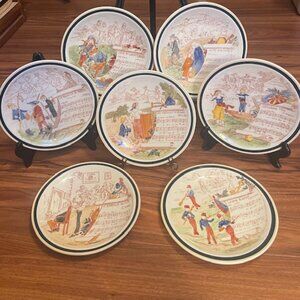 French Opera Reproduction Dinner Plates by Vernon Kilns 8.5" SET OF 7